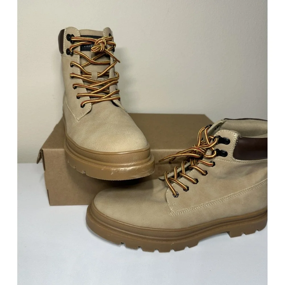 Steve Madden Gabber Boots Tan Nubuck Ortholite Men Size 12